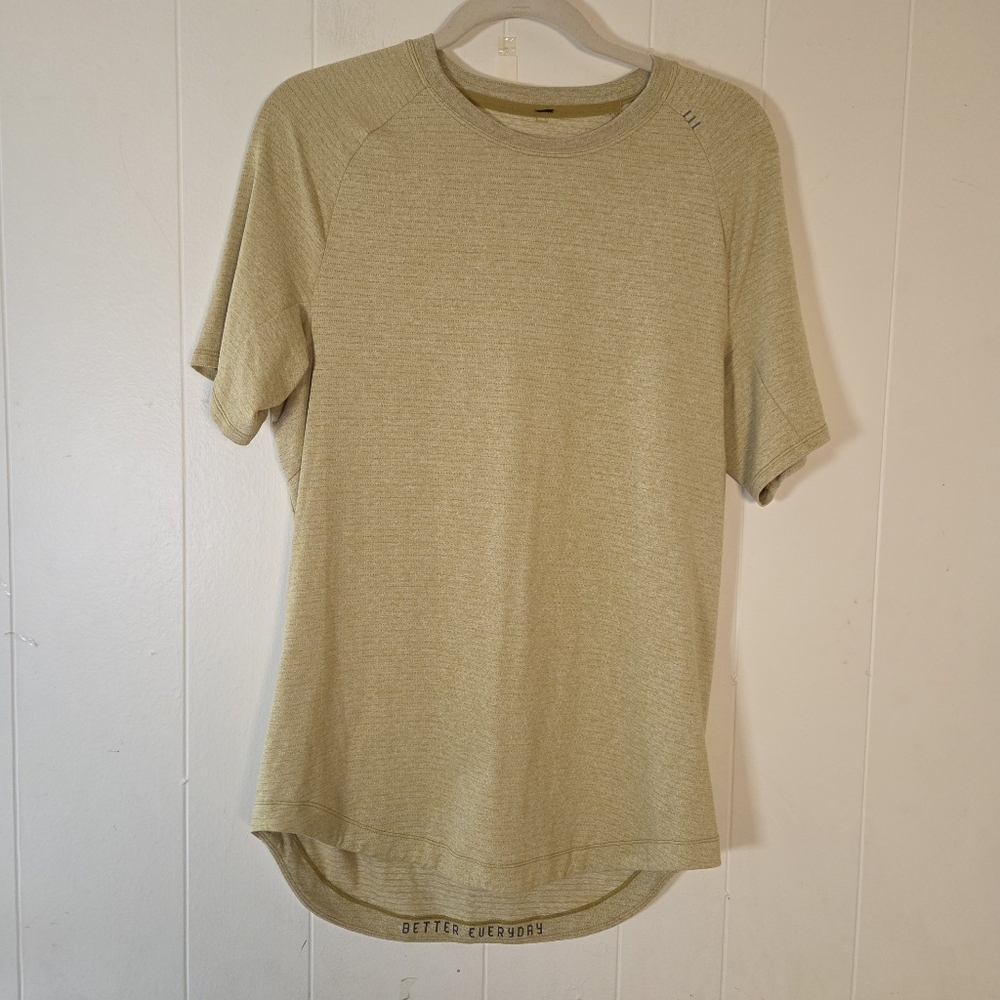 Lululemon Mens Drysense Training Tee Medium Heathered Bronze Green Medium - Picture 3 of 15